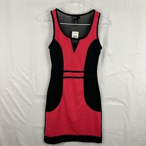 nwt Love Women's Mini Dress s Black Pink bodycon stretch flattering new party